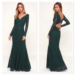 Lulu’s Natural Beauty Long Sleeve Lace Dress M